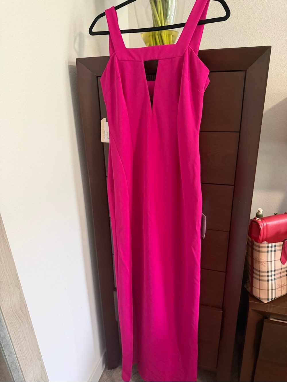Katie May Hot Pink Square-Neck Maxi Dress